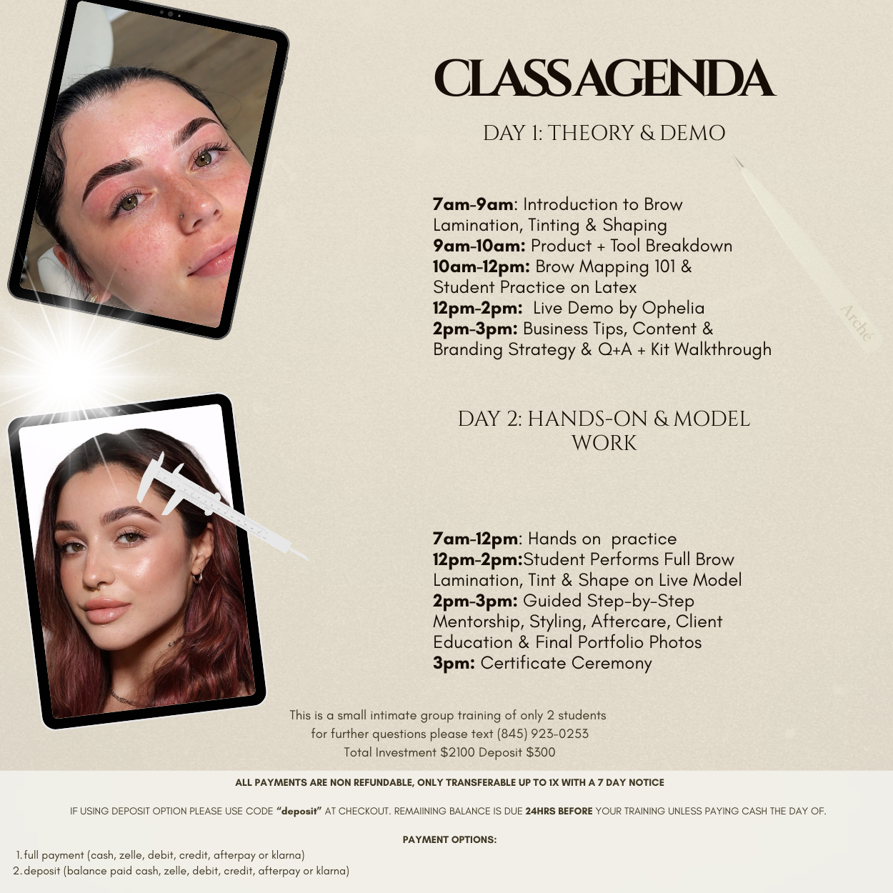 2 Day in person Group Brow Lamination, Tint, Wax & Shaping